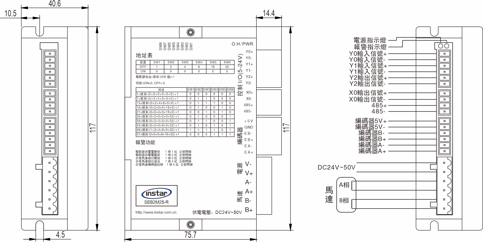 RS484總線(xiàn)閉迴路步進(jìn)驅(qū)動(dòng)器 SEB2M25-R