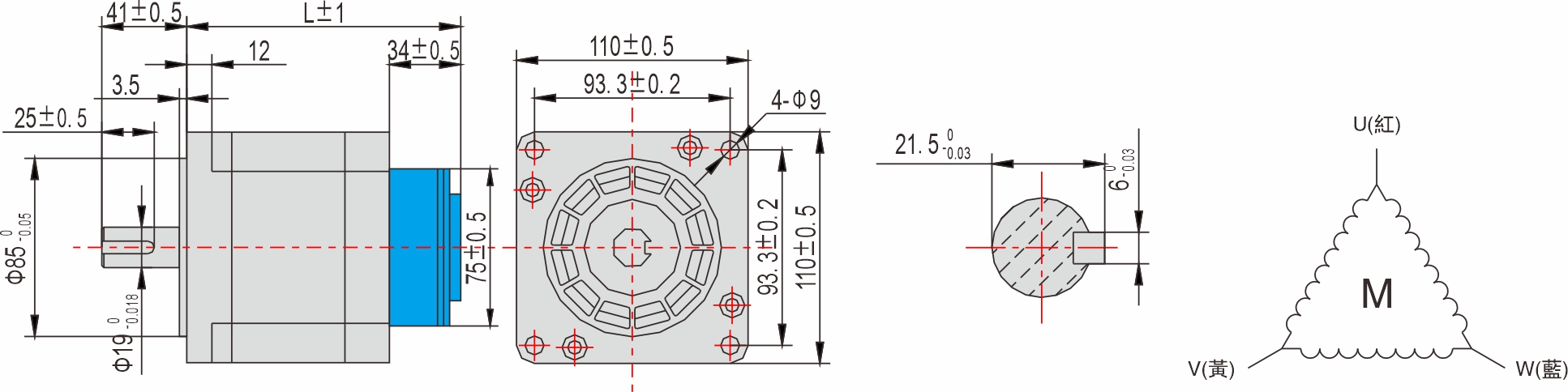英士達(dá)機電 110mm帶煞車步進馬達(dá)
